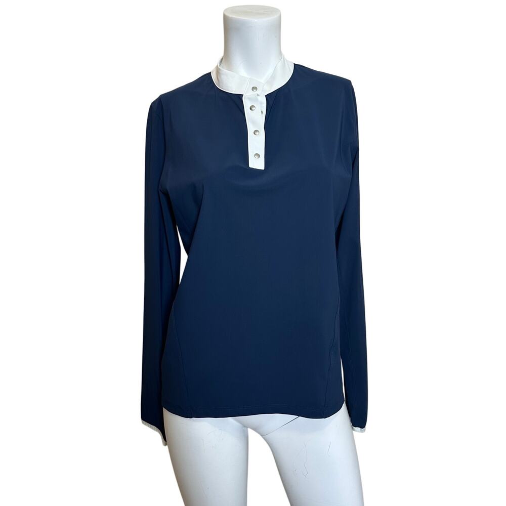 Callidae Equestrian The Tech Riding Polo Blue White Made in USA XL NWOT $225